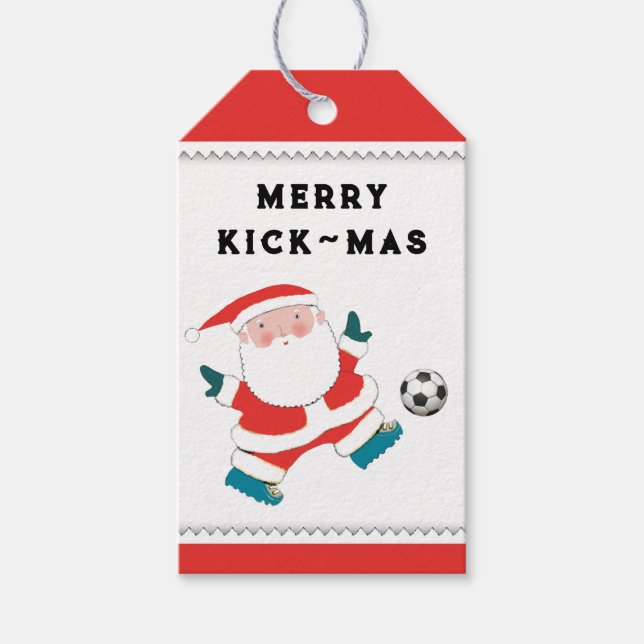 Etiquetas de regalo navideño de fútbol (Anverso)