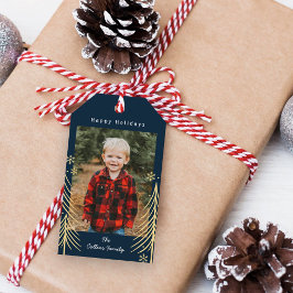 Etiquetas de regalo navideño de navidad de la esce