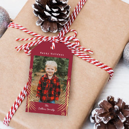 Etiquetas de regalo navideño de navidad de la esce