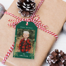 Etiquetas de regalo navideño de navidad de la esce