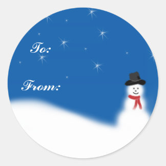 Etiquetas de regalo navideño de Snowman