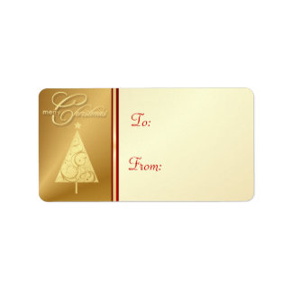 Etiquetas de regalo navideño - Oro elegante