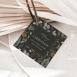 Etiquetas de regalo navideño personalizadas y botá