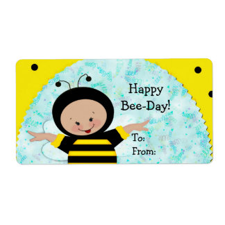 Etiquetas de regalo para abejas de cumpleaños