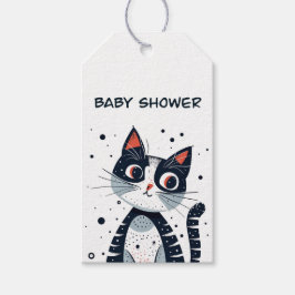 Etiquetas de regalo para baby shower de gatito ado