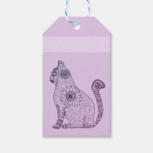 Etiquetas de regalo para gatos de Mandala