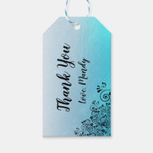 Etiquetas de regalo personalizadas Aqua Blue