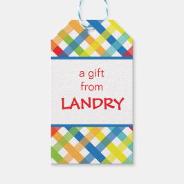 Etiquetas de regalo personalizadas cruzadas por cr