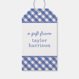 Etiquetas de regalo personalizadas de Gingham