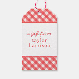 Etiquetas de regalo personalizadas de Gingham