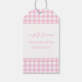 Etiquetas de regalo personalizadas de Gingham