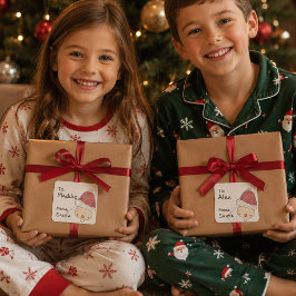 Etiquetas de regalo personalizadas de Santa