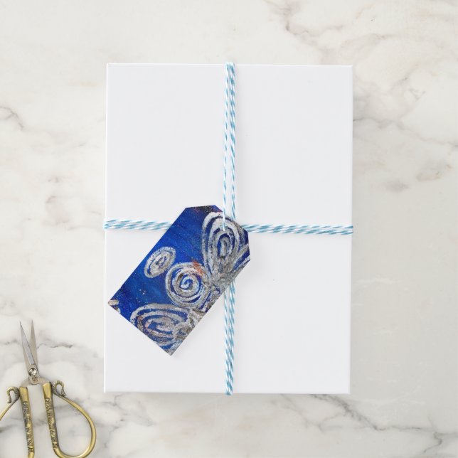 Etiquetas de regalo personalizadas Twinkle Silver  (Con cuerda)