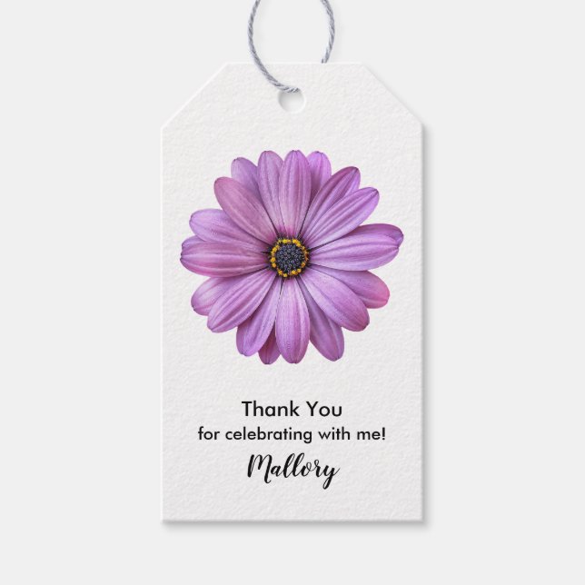 Etiquetas de regalo Purple Daisy (Anverso)
