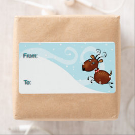 Etiquetas de regalo - Renos de vacaciones