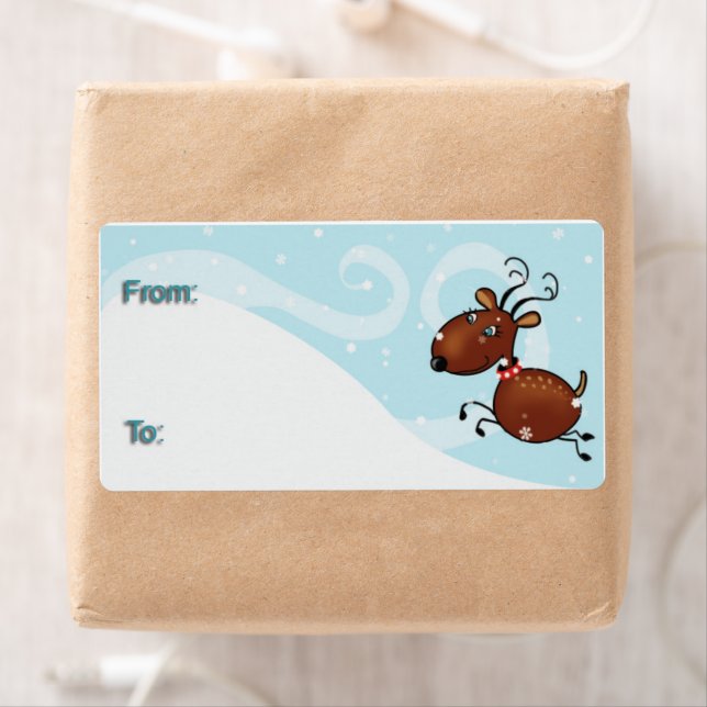 Etiquetas de regalo - Renos de vacaciones (In situ)