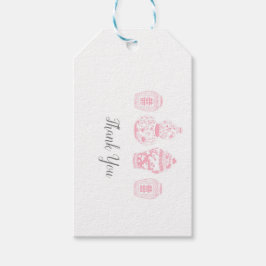 Etiquetas de regalo rosadas del personalizable Gin