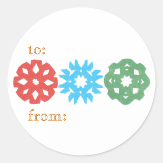 Etiquetas de regalo trío de copos de nieve