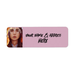 ETIQUETAS DE REGRESO DE CHICA INDIO ESTADOUNIDENSE