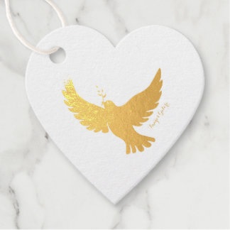 Etiquetas de Relieve metalizado de Peace Dove