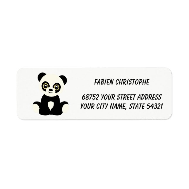 Etiquetas de remitente. Panda. (Frente)