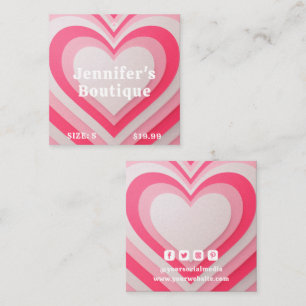 Etiquetas de ropa Corazón retro rosado para pequeñ