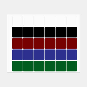Etiquetas de ropa cuadradas pequeñas en 5 colores 
