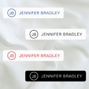 Etiquetas de ropa de nombre personalizado Monogram