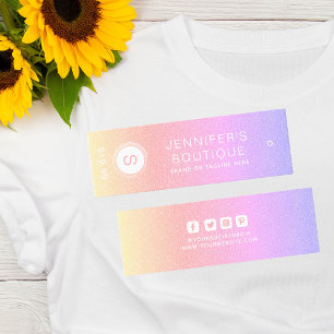 Etiquetas de ropa Pequeña Empresa Arcoiris Blanco