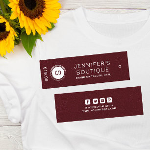 Etiquetas de ropa Pequeña Empresa Borgoña Blanco