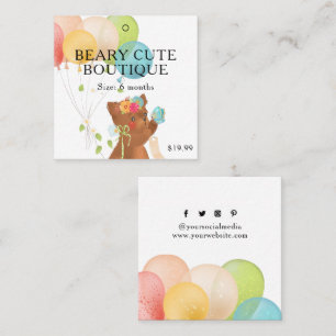 Etiquetas de ropa Pequeña Empresa Cute Bear Niños