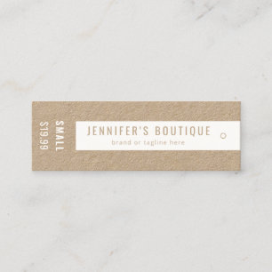 Etiquetas de ropa Pequeña Empresa Kraft White Pric