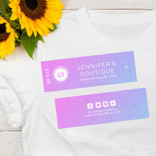 Etiquetas de ropa Pequeña Empresa Rosa Azul Blanco