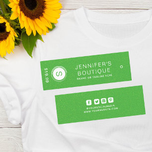 Etiquetas de ropa Pequeña Empresa Verde Blanco