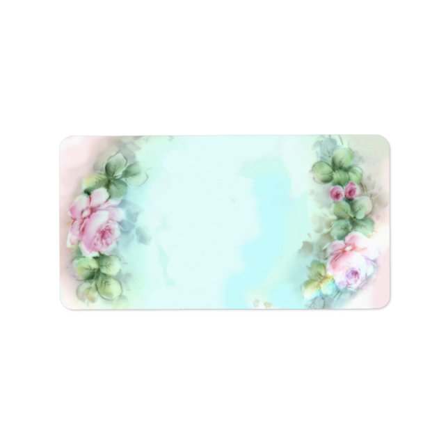 Etiquetas de rosas rosadas Pastel (Frente)