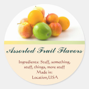 Etiquetas de sabor a frutas variadas