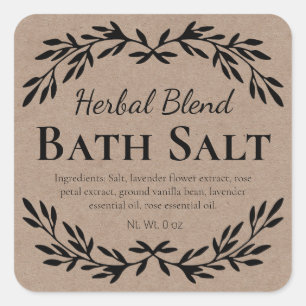 Etiquetas De Sal De Baño De Madera Estilizadas De 