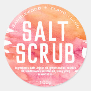 Etiquetas de salazón de agua de color rosa Naranja