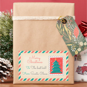Etiquetas de sellos de posteo de Navidades retro -