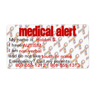 Etiquetas de sensibilización sobre autismo de ale