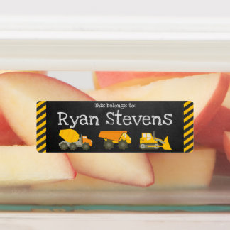 Etiquetas de Suministros Escolares - Tema de Const