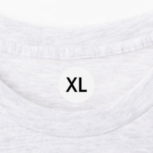 Etiquetas de tamaño grande XL para ropa de vestir