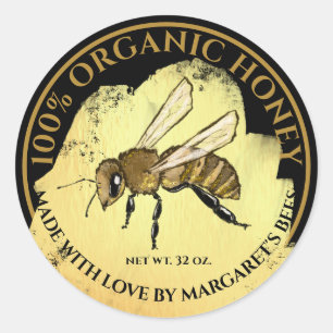 Etiquetas de Tarro de Miel Abeja Miel Panal Produc