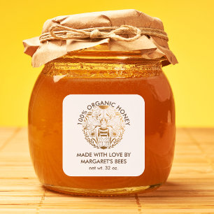 Etiquetas de Tarro de Miel Abeja Miel Panal Produc