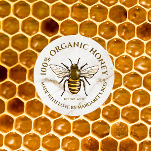 Etiquetas de Tarro de Miel Abeja Miel Panal Produc