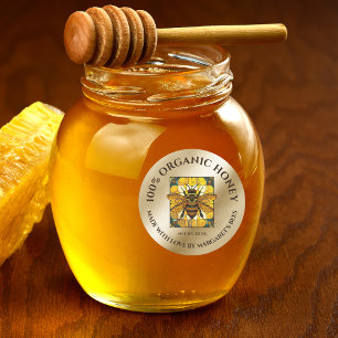 Etiquetas de Tarro de Miel Abeja Miel Panal Produc