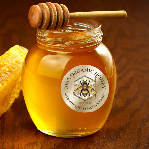 Etiquetas de Tarro de Miel Abeja Miel Panal Produc