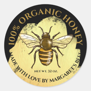 Etiquetas de Tarro de Miel Abeja Miel Panal Produc