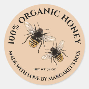 Etiquetas de Tarro de Miel Abeja Miel Panal Produc