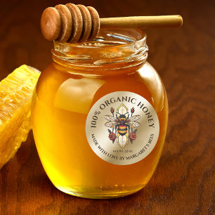 Etiquetas de Tarro de Miel Abeja Mielera Panal Pro